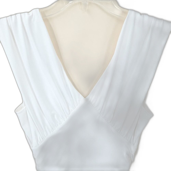 Express White V-Neck Sculpt Bodysuit Small - Picture 4 of 8
